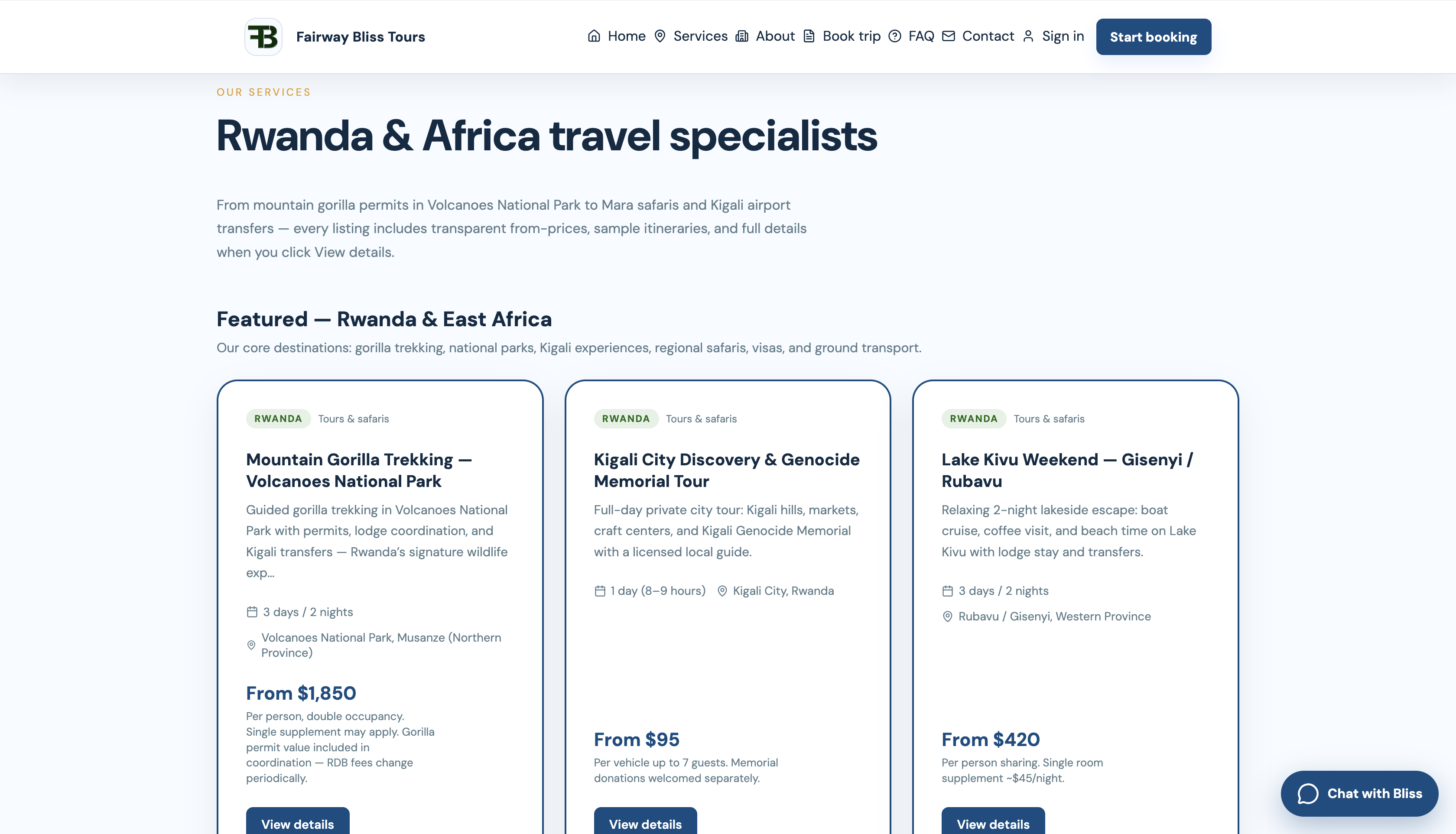 Fairway Bliss Tours services