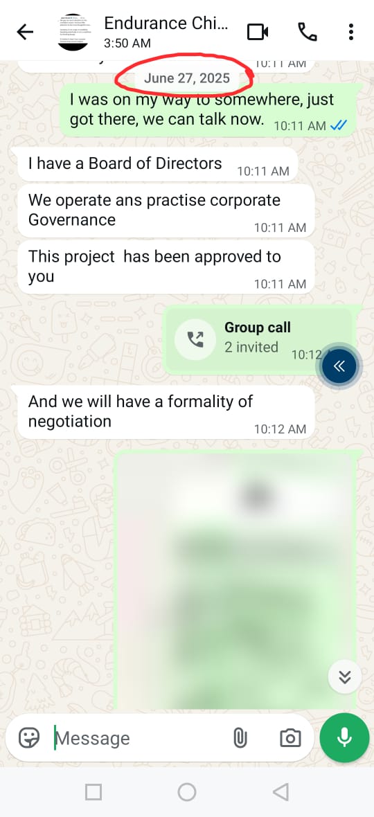 June 27 WhatsApp Approval Screenshot