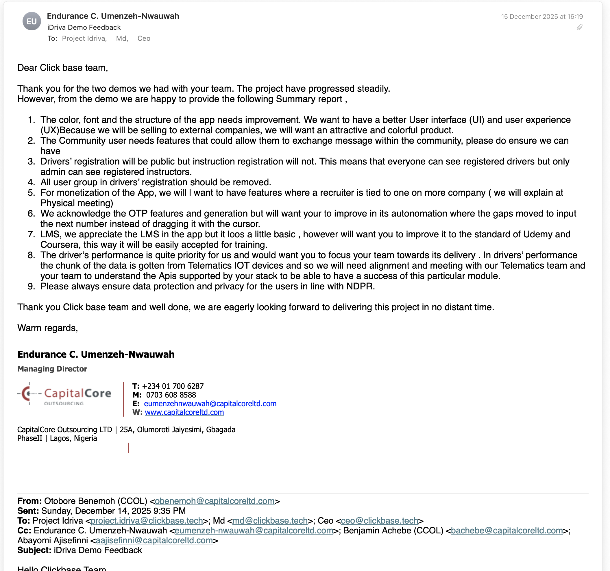 Email Evidence Screenshot
